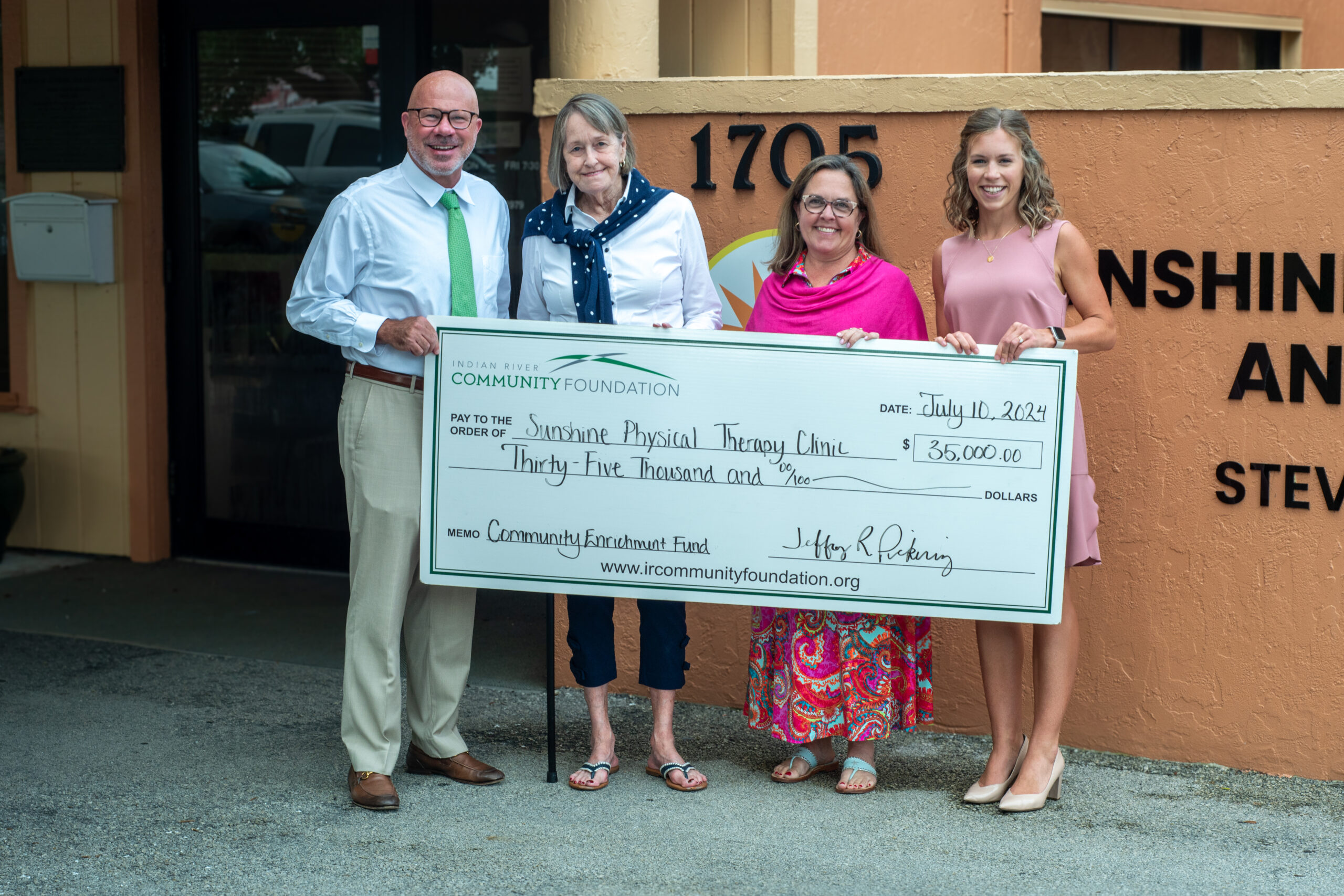 IRCF Awards Sunshine Physical Therapy Clinic $35,000